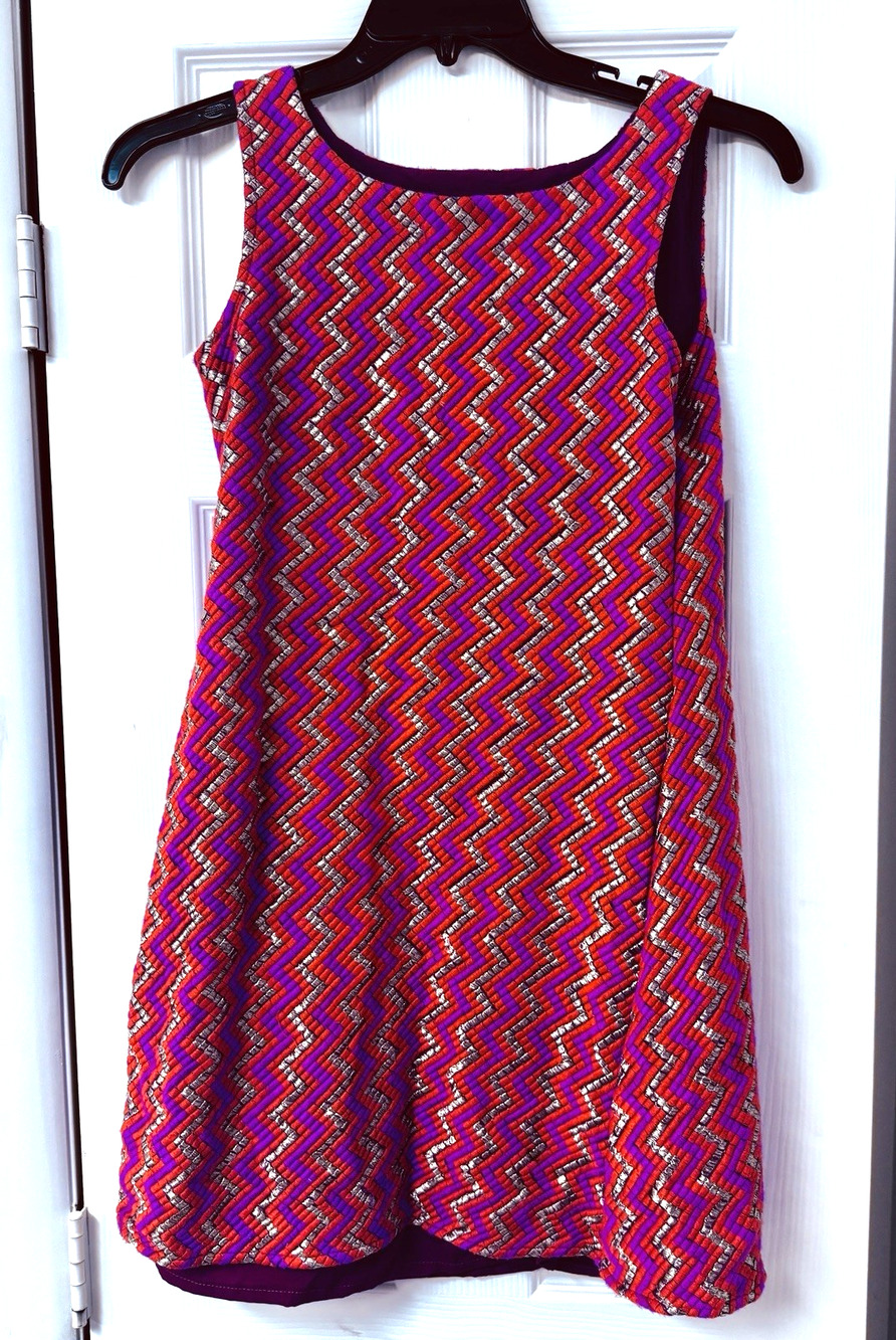 Riyaash Retro 70s Vibrant Psychedelic Mini Dress Go Go Hippie Club India Mod S